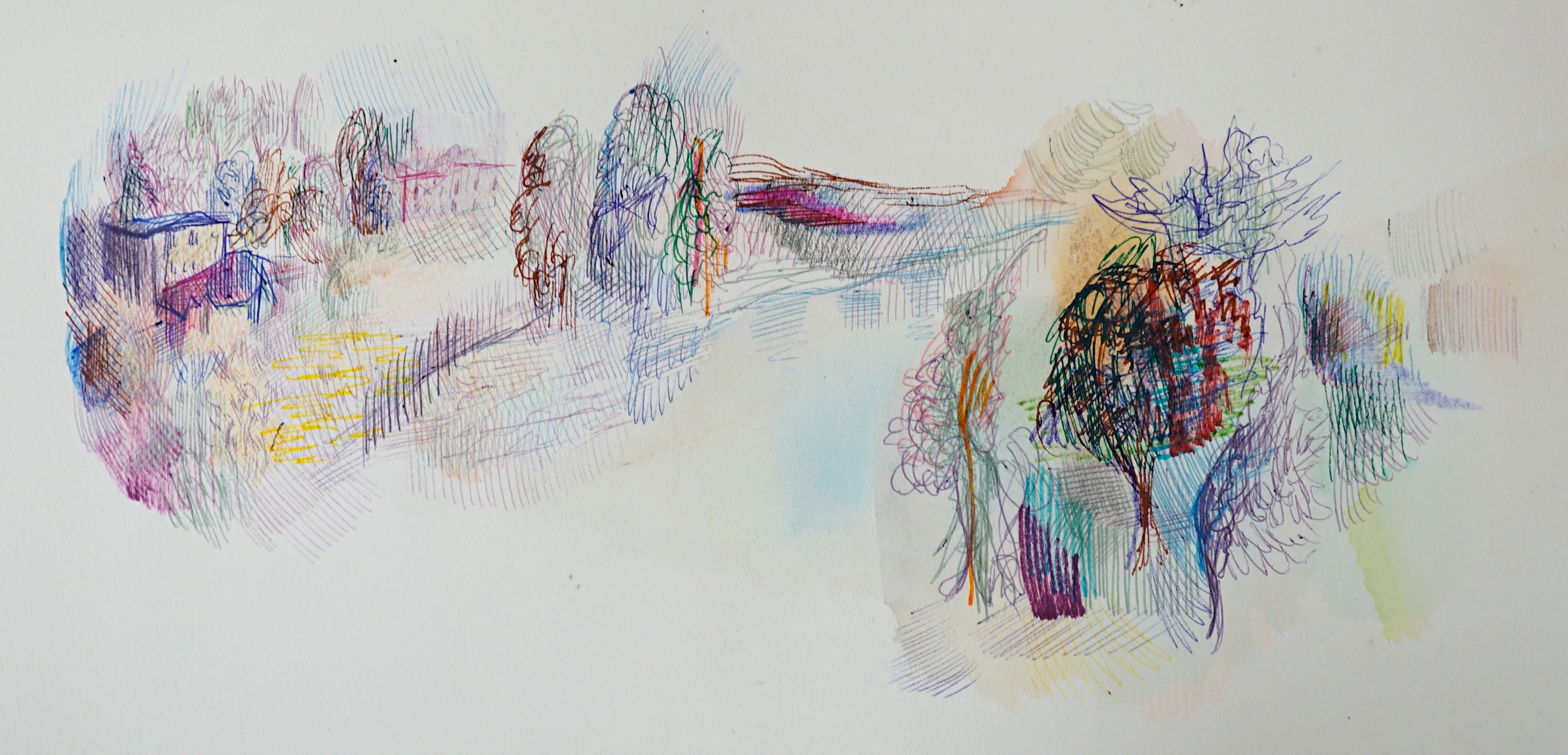 Pinder, folio of assorted ink and watercolour drawings, Figure studies and landscapes, largest 38 x 56cm